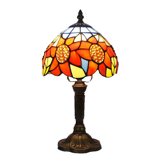 Lampe de table vintage en verre multicolore