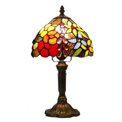 Lampe de table vintage en verre multicolore