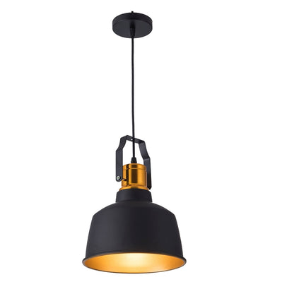 Lampe Suspendue Vintage en Aluminium Noir avec Éclairage LED