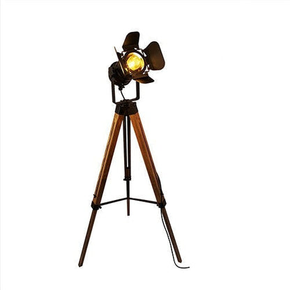 Lampe Tripode Vintage en Bois - Élégance Rétro et Économie d'Énergie