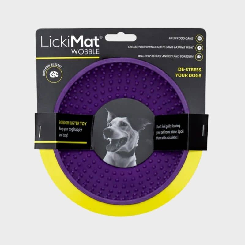 bol à lecher pour chien de la marque lickimat de couleur turquoise et violet