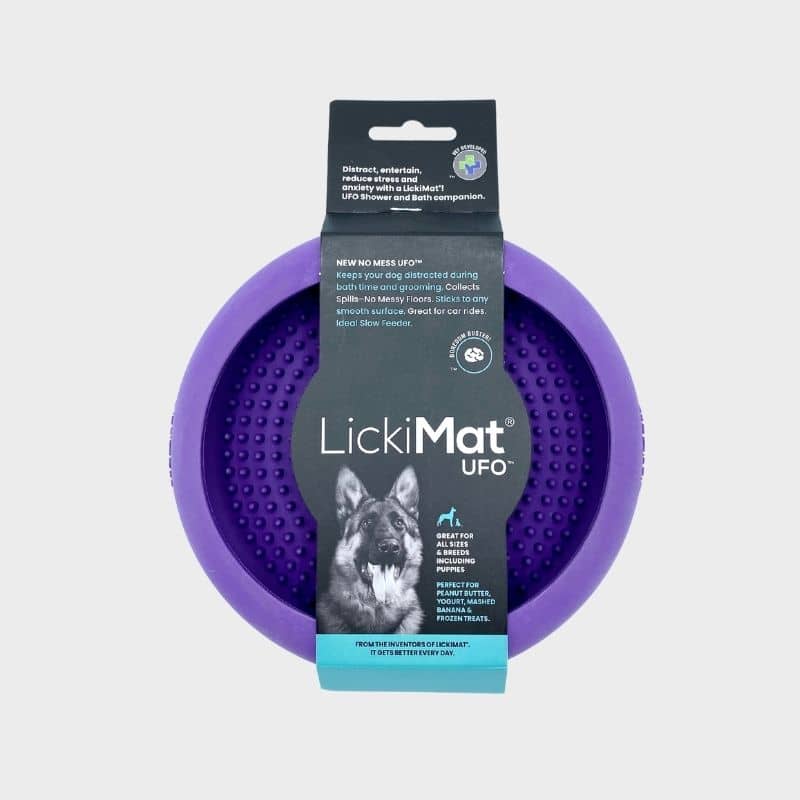 Lickimat ufo tapis de léchage et d'occupation pour chien - violet