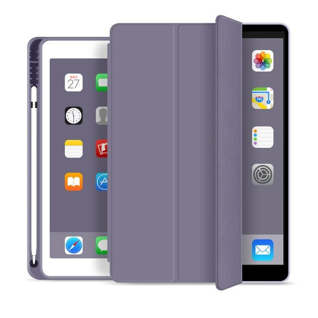 Coque en cuir antichoc avec adsorption magnétique pour iPad