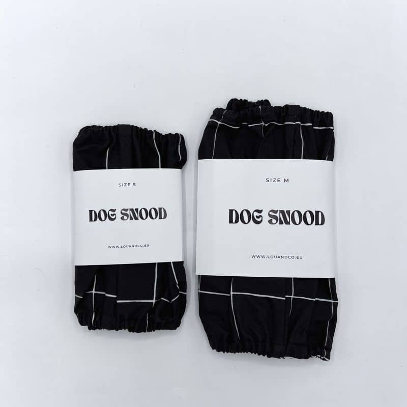 Katoenen hond snood - monoblock b & w