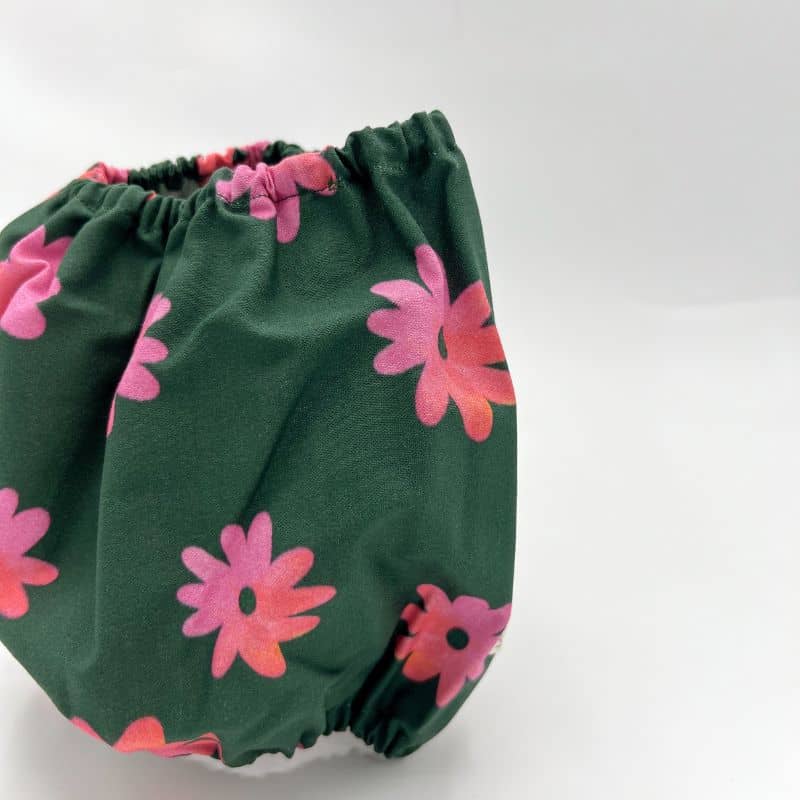 Katoenen hond snood - sparren groene en roze bloemen