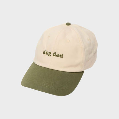 Two -Color Cap - Dog Dad (Khaki Green & Beige)