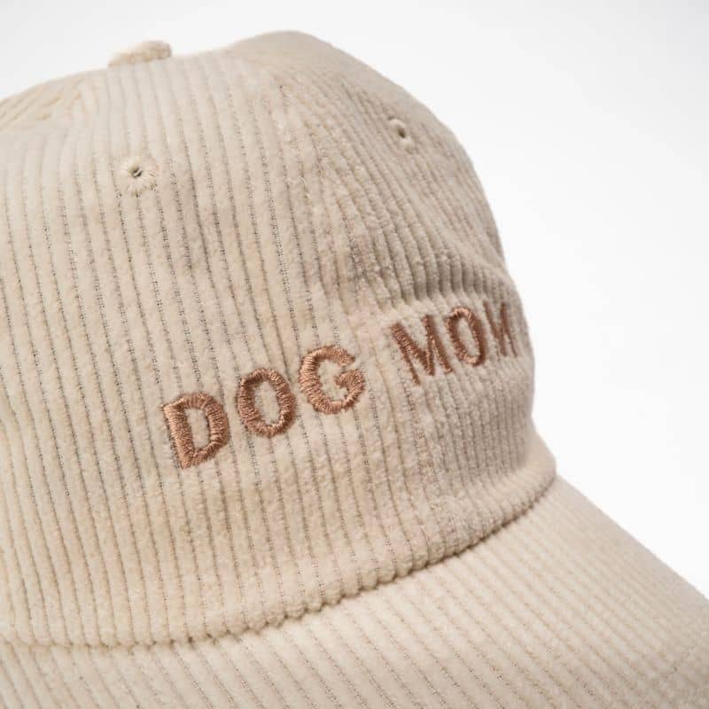 Côte ribbed cap - Dog Mom (beige)