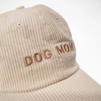 Côte ribbed cap - Dog Mom (beige)