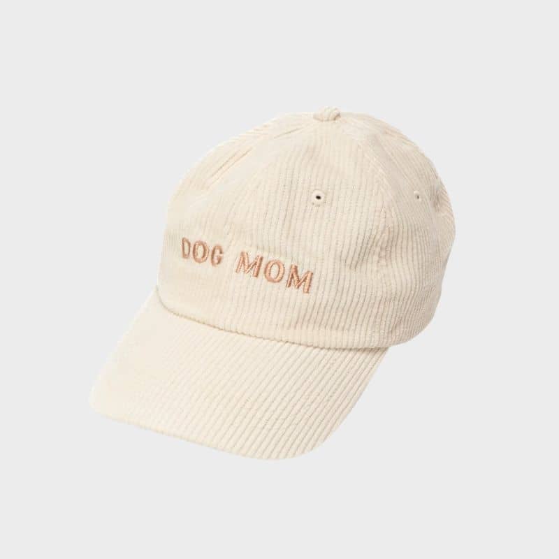 Côte ribbed cap - Dog Mom (beige)