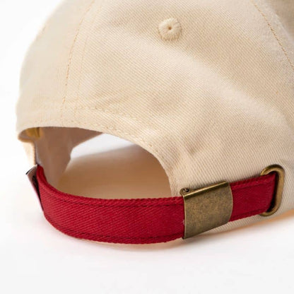 Two -color cap - dog mom (red & beige)