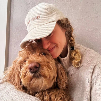 Côte ribbed cap - Dog Mom (beige)