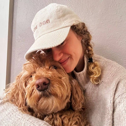 Côte Ribbed Cap - Dog Mom (Beige)