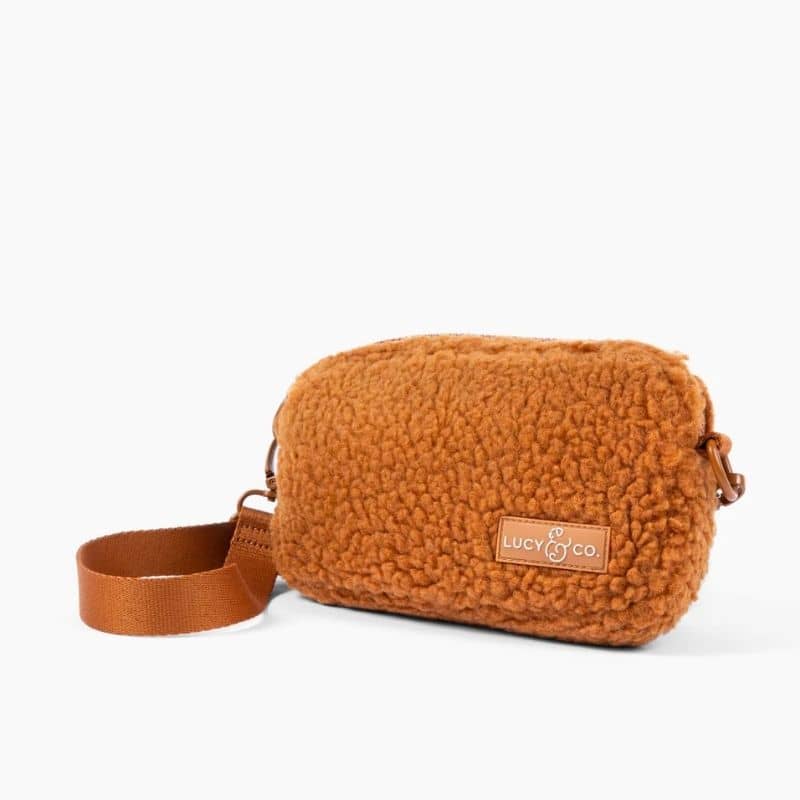 Sac Bandoulière Tendance Teddy Cannelle pour Balades avec Chien - Lucy & Co