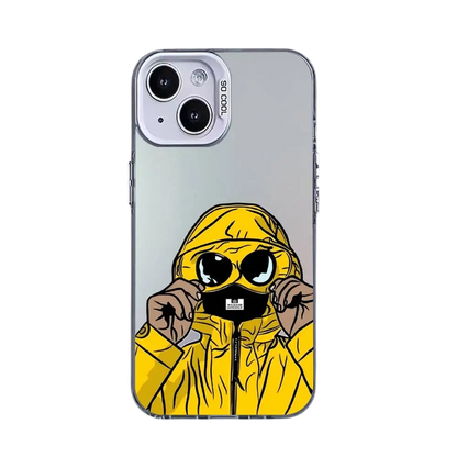 Coque iPhone CP Company argenté – Illustration futuriste & protection