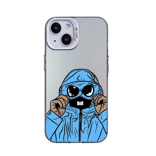 Coque iPhone CP Company argenté – Illustration futuriste & protection