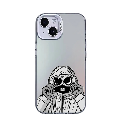 Coque iPhone CP Company argenté – Illustration futuriste & protection