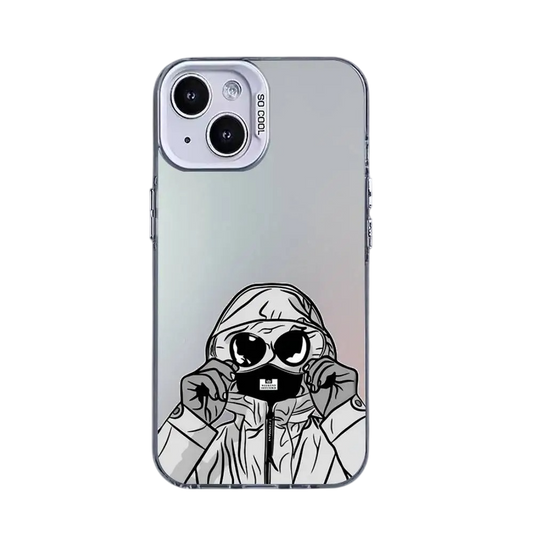 Coque iPhone CP Company argenté – Illustration futuriste & protection