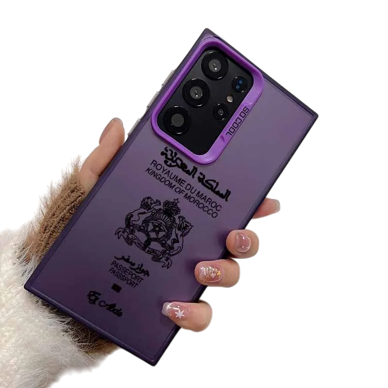Coque Samsung Passeport Marocain – Violet ou Bleu