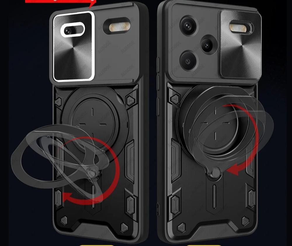 Coque Armure Durable avec Anneau de Support pour Xiaomi Redmi Note 13 Pro Plus