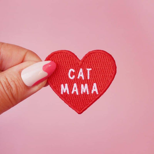 Thermocollant patch embroidered "cat mama" ❤️ - For clothing and accessories