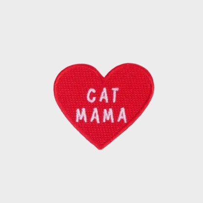 Thermocollant patch embroidered "cat mama" ❤️ - For clothing and accessories