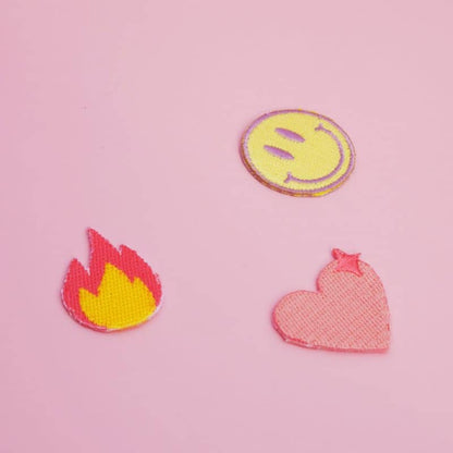 Emoji Thermocollant Patch - Heart, Flame and Smiley for customization