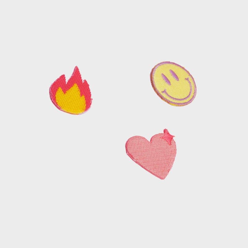 Emoji Thermocollant Patch - Heart, Flame and Smiley for customization