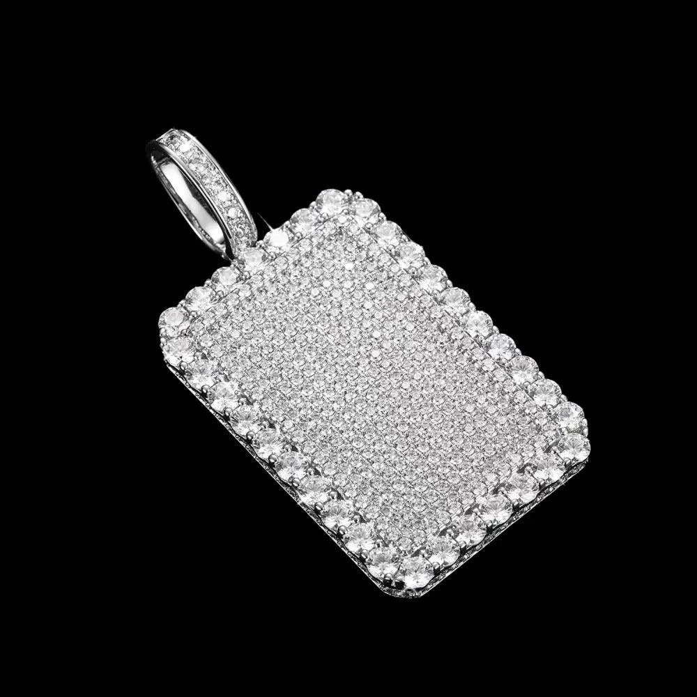 Médaille pour chien diamant moissanite argent - Passeport Cases