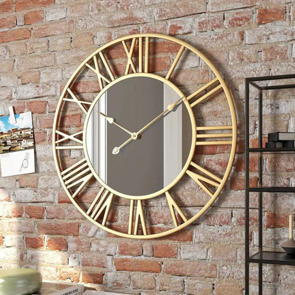 Miroir Horloge - Or