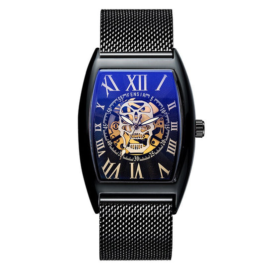 Montre a quartz ecran noir vintage retro eclaire