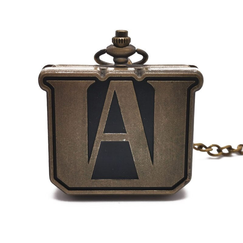 Montre de Poche Collier Vintage en Acier Inoxydable Bronze