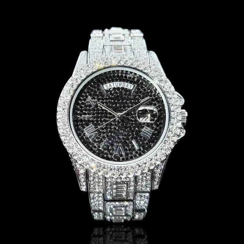 Montre Diamond Day-Date avec cadran noir - Passeport Cases