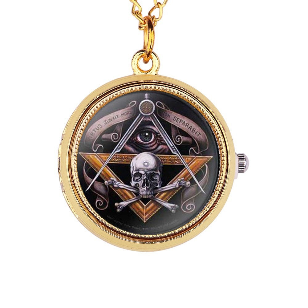 Montre Vintage Femme à Chaîne avec Tête de Mort