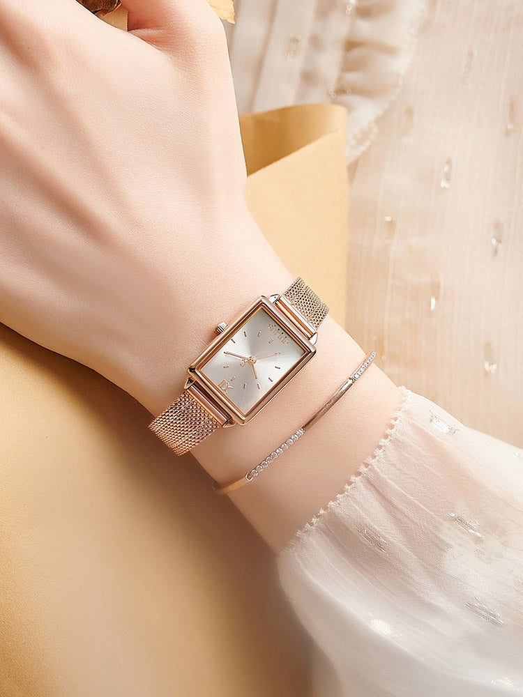 Montre Femme Vintage Élégante en Acier Inoxydable