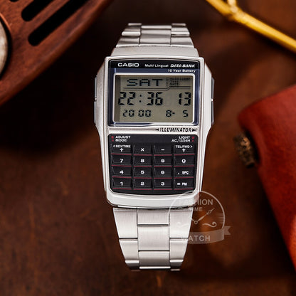 Montre Homme Vintage Digitale à Quartz avec Calculatrice et Rétroéclairage LED