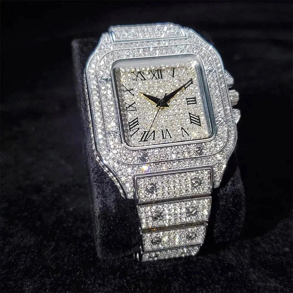 Montre King Square Fully Iced Out - Passeport Cases