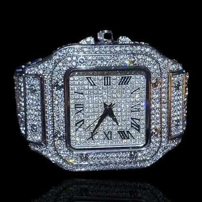 Montre King Square Fully Iced Out - Passeport Cases