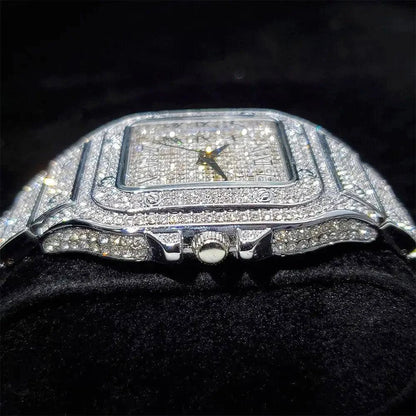 Montre King Square Fully Iced Out - Passeport Cases