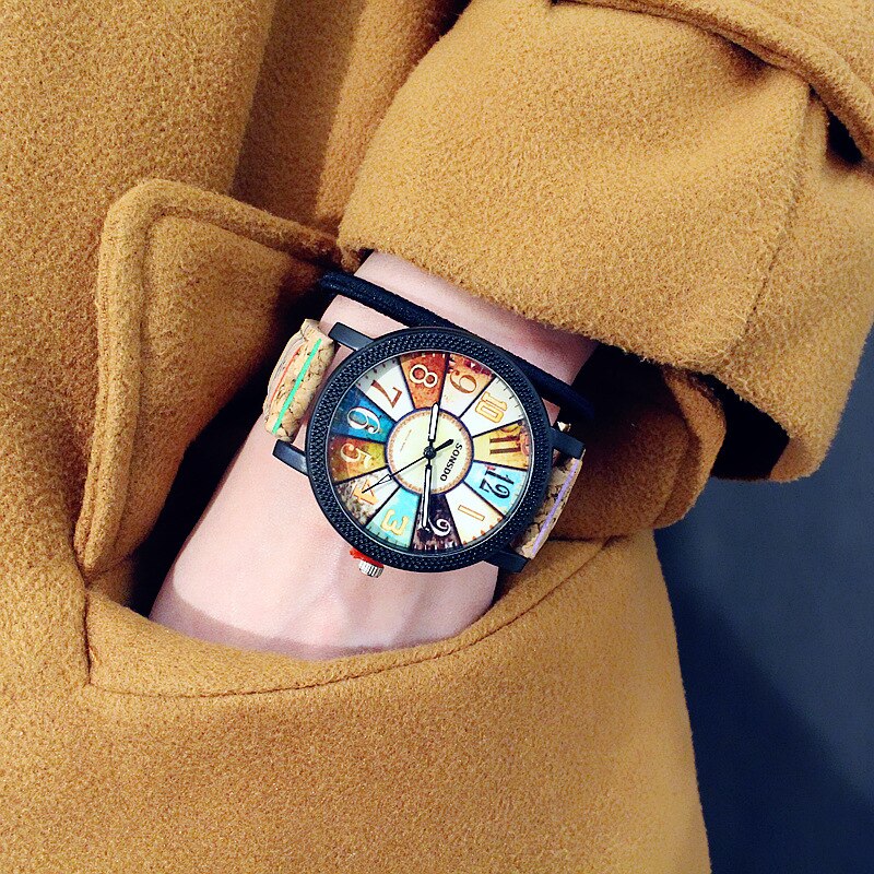 Montre Vintage Élégante en Métal Multicolore