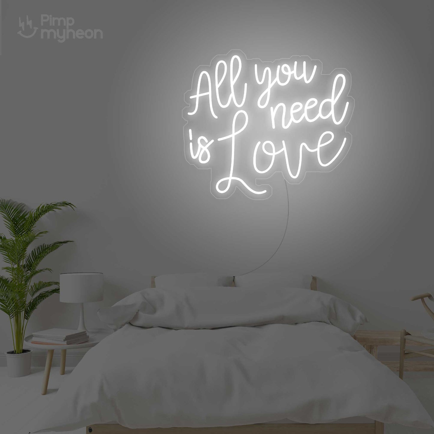 Lumière Néo "Tout ce Dont Vous Avez Besoin est Amour" de PimpMyNeon