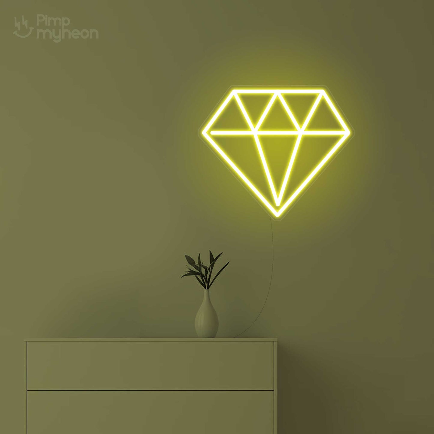 Diamant Nébuleux en Néon LED - Éclat Glamour pour Votre Intérieur