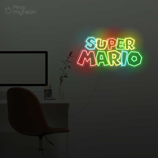 Néon Super Mario : Illuminez votre espace avec la magie du plombier emblématique !