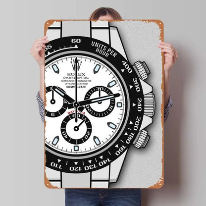 🖼️ Affiche Murale Métal Vintage – Cadran Rolex Daytona