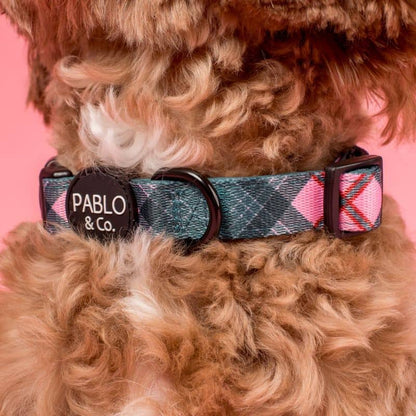 Fabric dog necklace - Patch's plaid