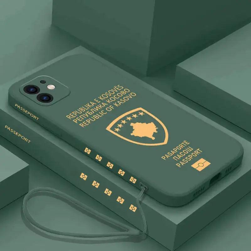 Coque de téléphone élégante inspirée du passeport kosovar - Passeport Cases