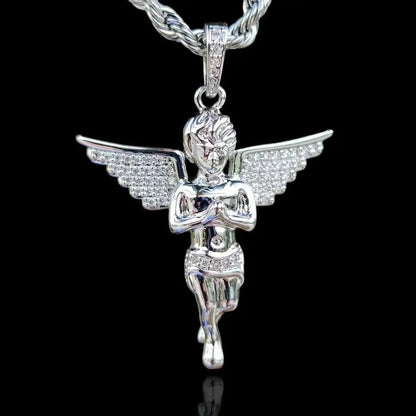 Pendentif Ange Priant Argenté - Passeport Cases