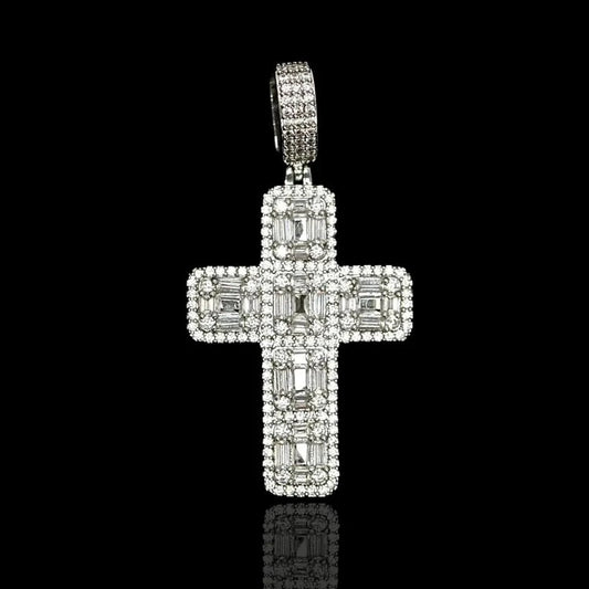 Pendentif croix diamant baguette - Passeport Cases