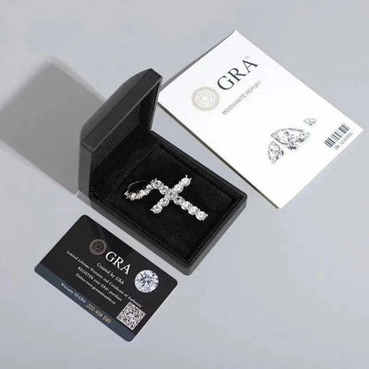 Pendentif croix diamant moissanite argent - Passeport Cases