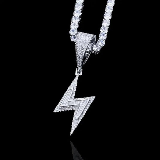 Pendentif Lightning en argent et diamant Moissanite - Passeport Cases