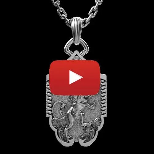 Pendentif lion écusson argent By Art Caribe - Passeport Cases